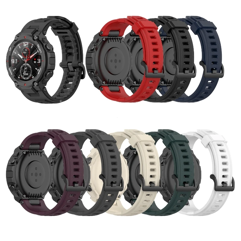 M2EC Quick Release Watch Support Loop Accessories Silicone Wristband Bracelet for Amazfit for T Rex Pro Soft Straps