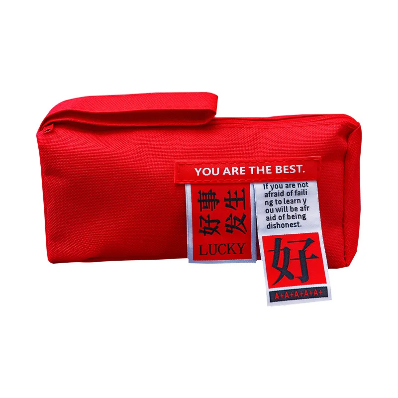 Large Capacity Oxford Cloth Pencil Bag Student Double Layer Storage Pencil Bag Learning Stationery Bag  Cute Pencil Case