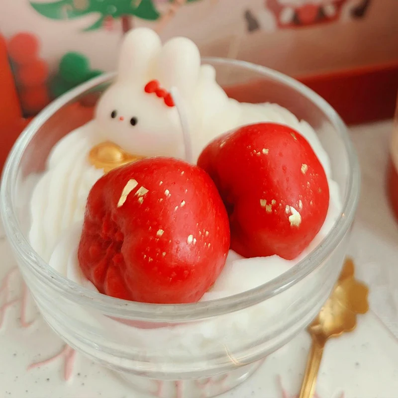 Fortune Rabbit Candy Sticks Ice Cream Cup Cute Creative Soy Wax Fragrance Souvenir Gift