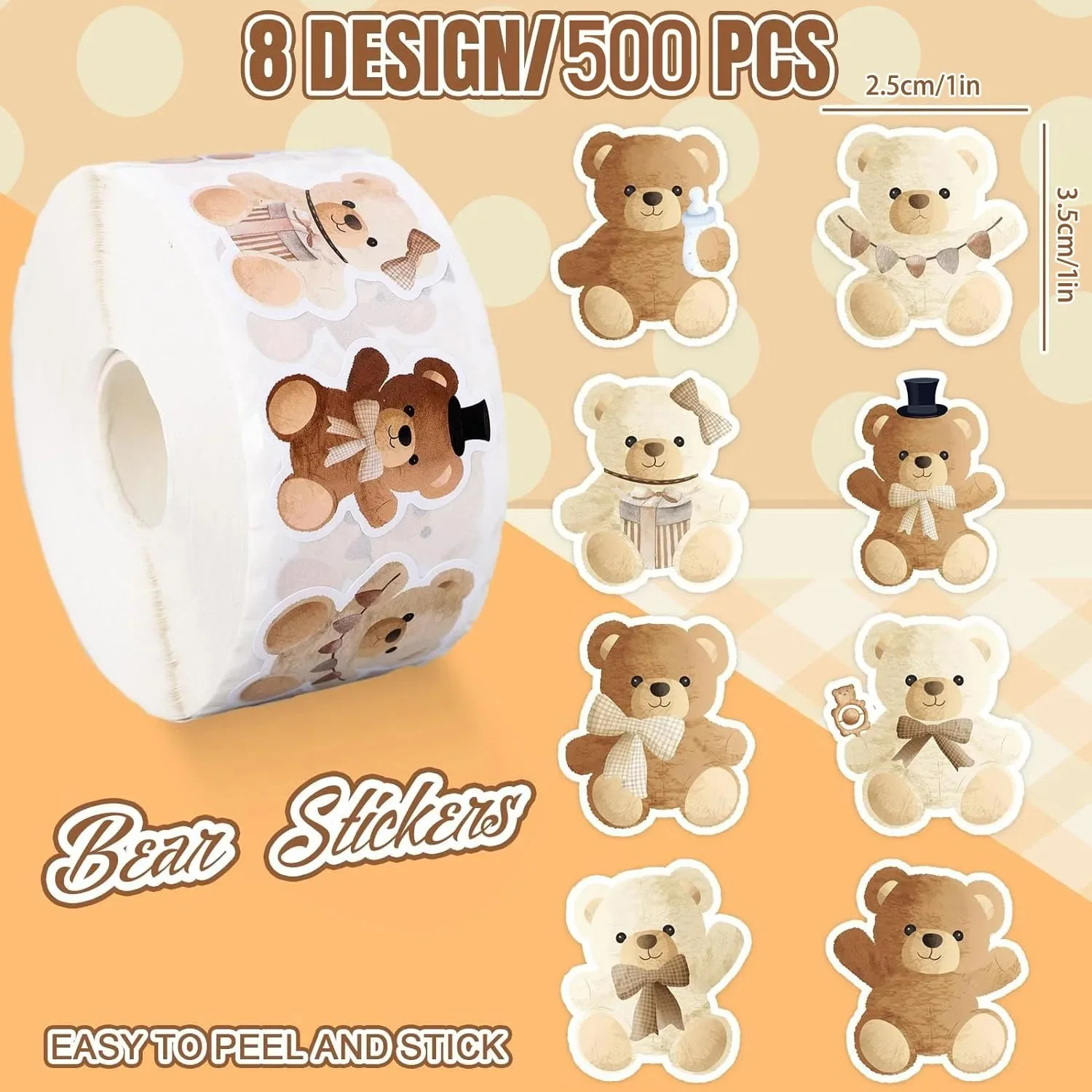 

500PCS Bear Thank You Sticker Bakery Baking Sealing Labels Stationery Supplies Handmade Wedding Gift Decoration Sticker Package