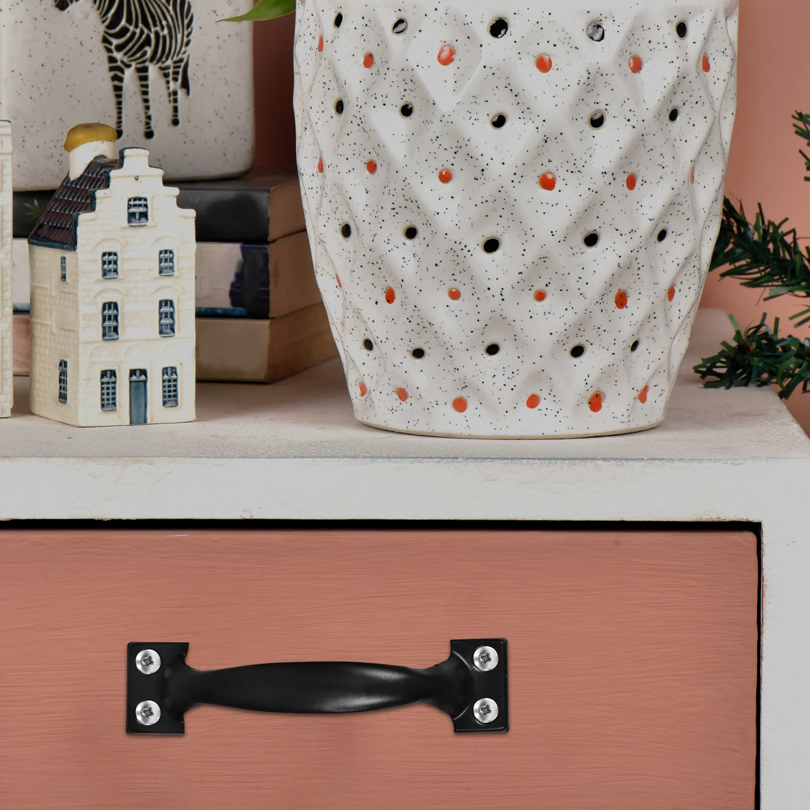 10Pcs Vintage Bow Door Pull Handles Metal Cabinet Handles Durable Spray Painted for Drawer Dresser Closet