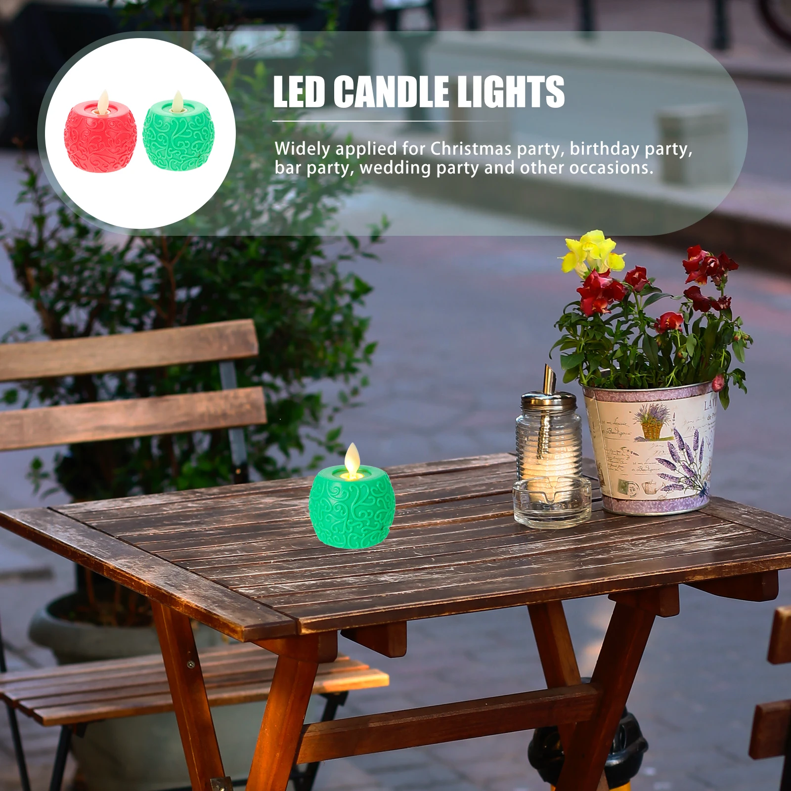 2 pçs led lâmpada eletrônica material abs velas sem chama aparência realista decorações de mesa festa natal casa