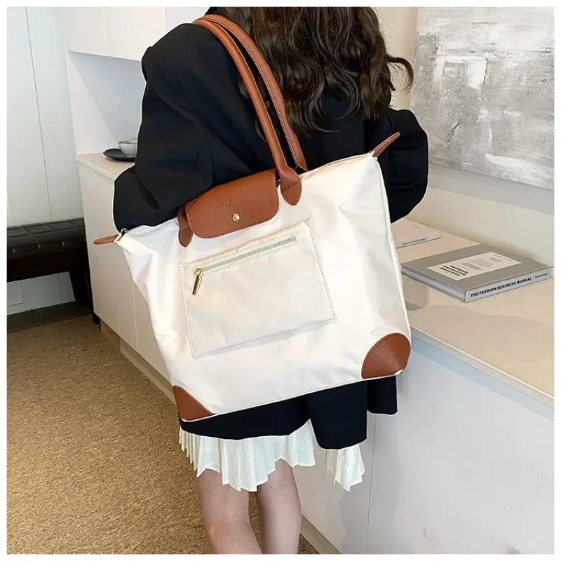 High Capacity Color Matching Oxford Shoulder Bags Zipper Sewing Simple Hand Bags 2024 Hot Sale Bags for Women Bolsas Femininas