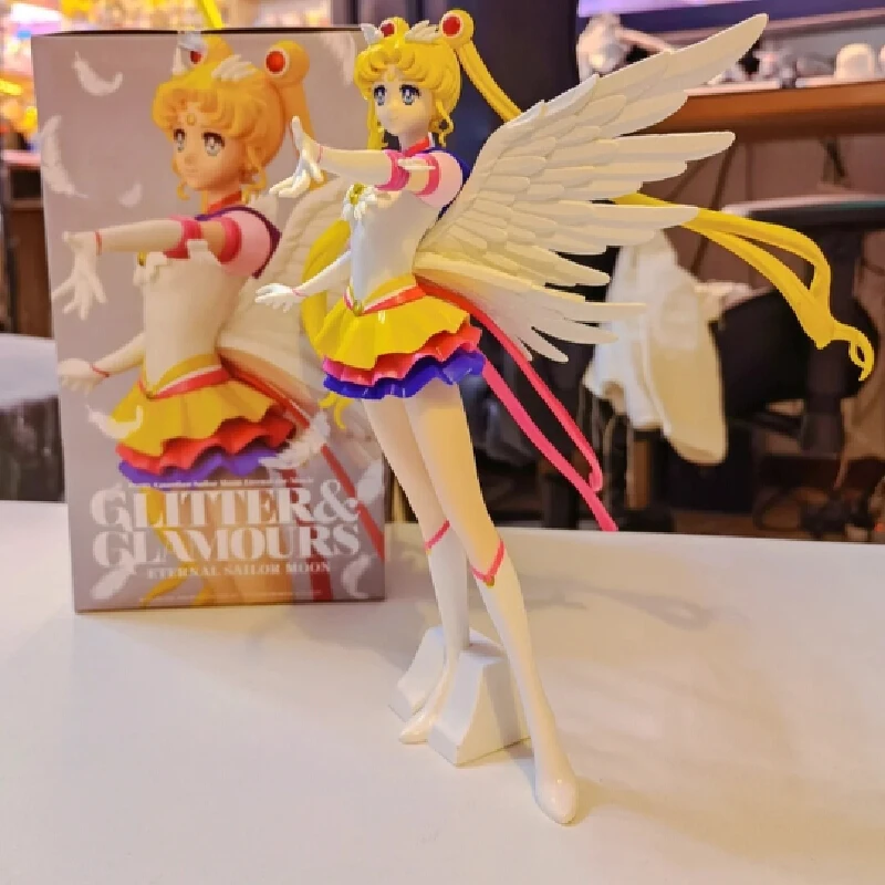 

Оригинальный Bandai Sailor Moon Tsukino Usagi 23 см Kawai фигурку аниме коллекция периферийных устройств украшение для рабочего стола красивый подарок