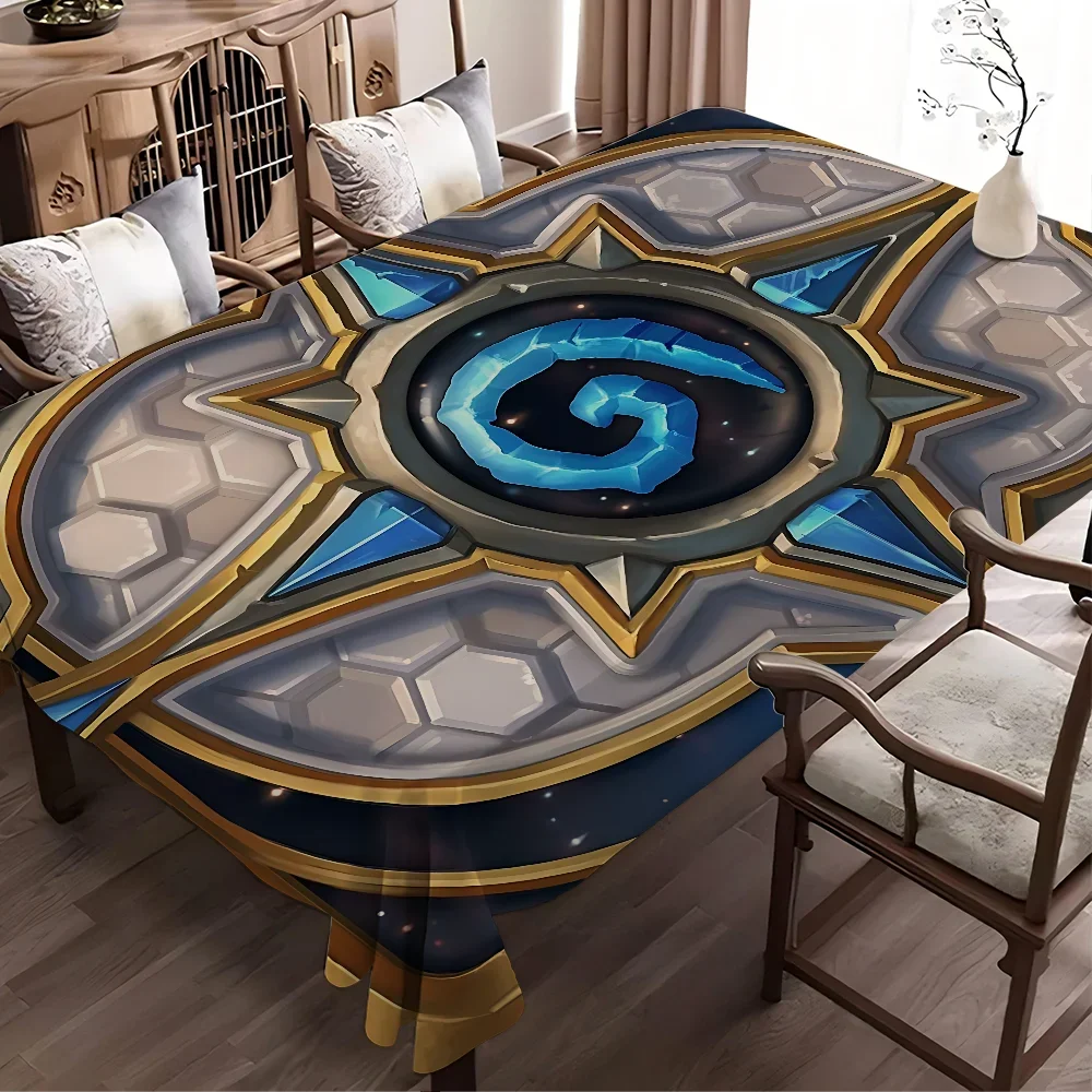 

Classic Game H-HearthStone Card Back Tablecloth Birthday Party Wedding Christmas Table Cover Wipe Desk Cloth Decor Covers