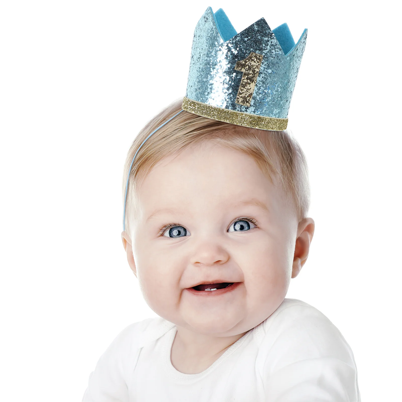 

2pcs Felt Birthday Crowns for Kids 1st Birthday Party Hats Birthday Headpiece Supplies Alipis