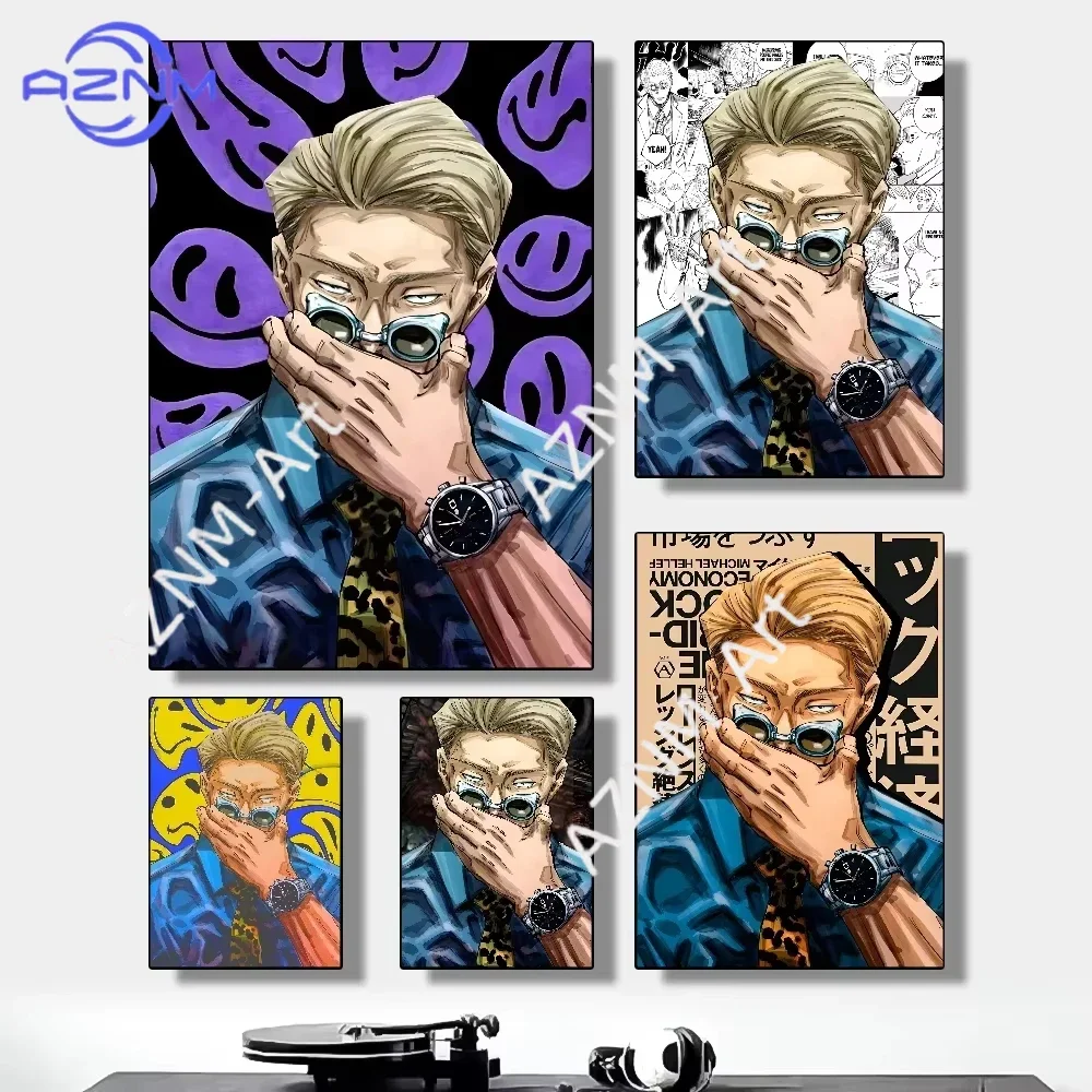 Jujutsu Kaisen Kento Nanami Minimalist Poster - Aesthetic Canvas Print for Living Room Modern Home Decor