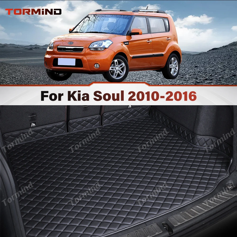 For Kia Soul 2010-2016 15 14 13 3D Car Trunk Mat Carpet Waterproof All Weather Protection Accessories Tormind Cargo Mat