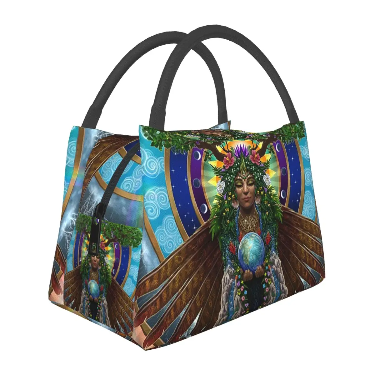 Gaia Sacred System Insulated Lunch Bag for Women Picnic Storage Food Boxes Portable Container Cooler Thermal Lunch Box Tote