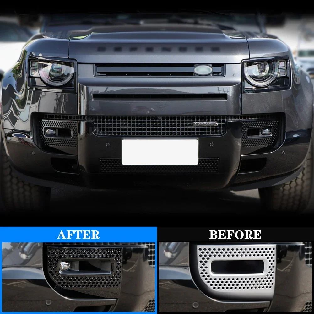 1 Set Car LED Fog Lights Kit For Land Rover Defender 2020 2021 2022 Daytime Running Light Fog Lamp Cover With Harness