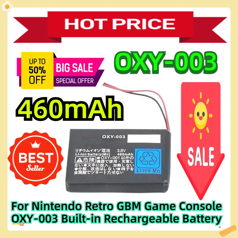 

For Nintendo Retro GBM Game Console 3.8V 460mAh OXY-003 Built-in Rechargeable Battery