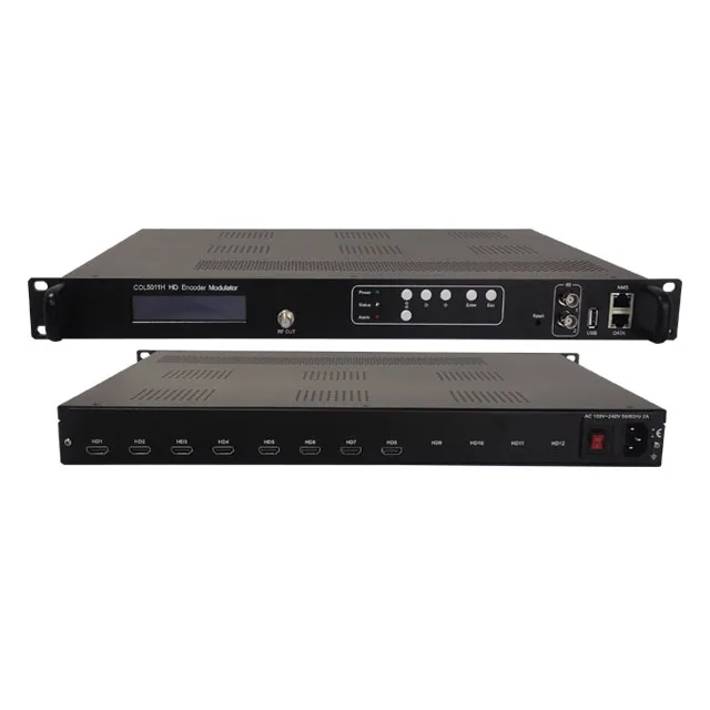 Digital TV Headend H.264 Video Encoding 8 Channel HD To DVB-T ISDB-T ATSC DVB-C Encoder Modulator COL5011H