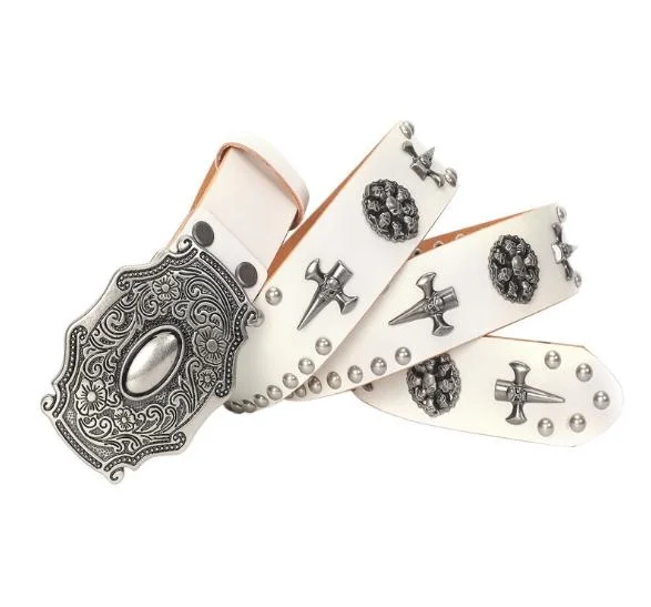 

punk Free Shipping,men Top natural 100% cowhide belt.brand genuine leather fashion vintage rivet belts,street skull waistband