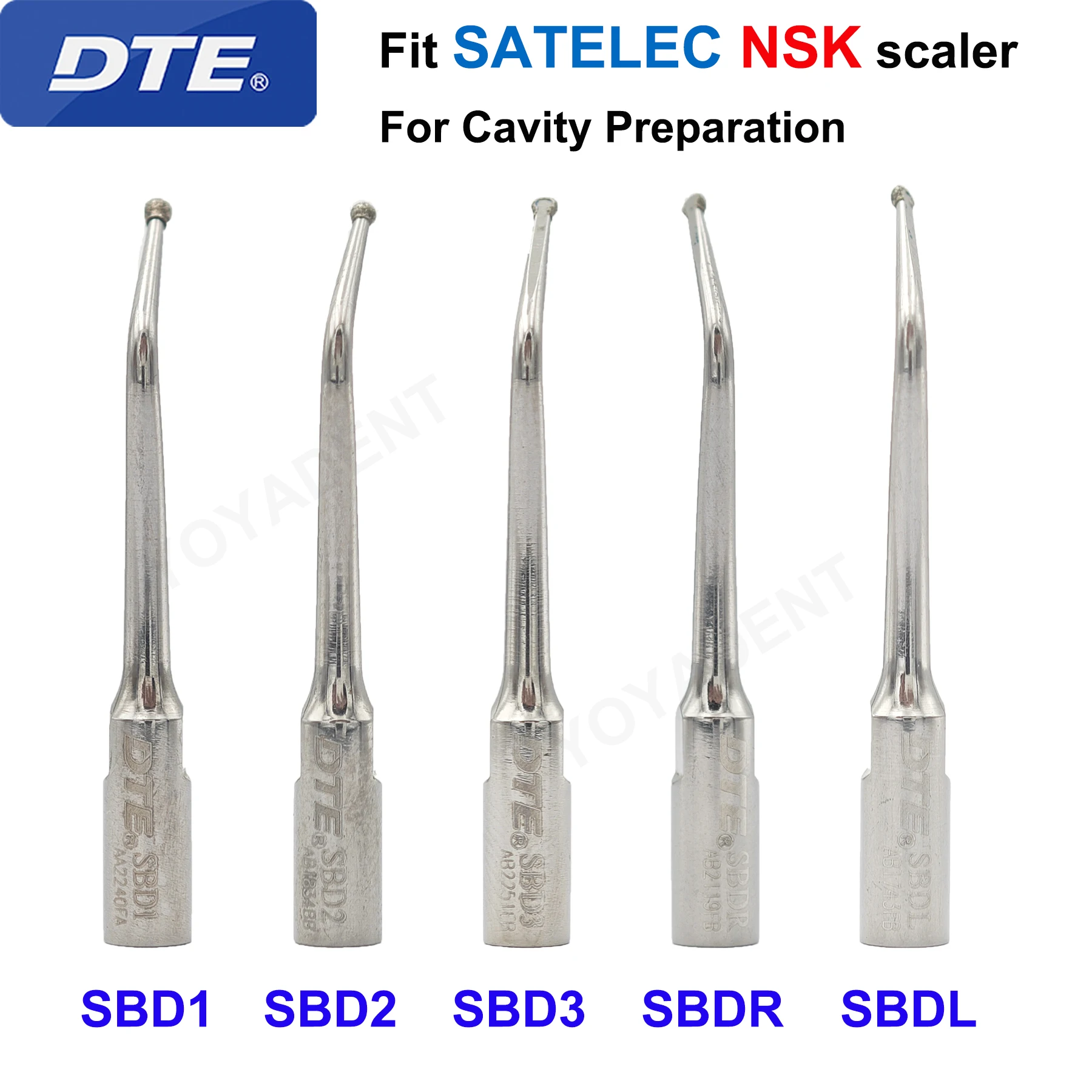 Woodpecker DTE Dental Ultrasonic Scaler Tips Scaling Tips Cavity Preparation Fit SATELEC NSK Scaler Handpiece SBD1-3 SBDR SBDL