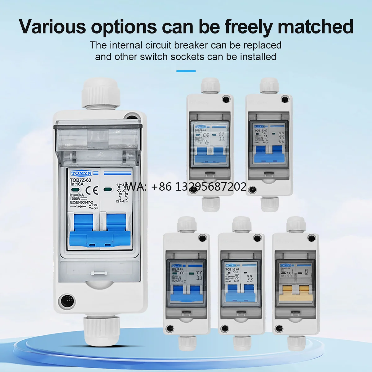 

Solar photovoltaic PV Combiner Box with circuit breaker HT 2ways 1 in 1 out DC 2P DC 600V 1000V 3-63A Waterproof Box IP65