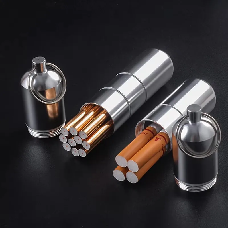 1/3/5pcs Aluminum Alloy Cigarette Box Waterproof Cigarete Case Pill Toothpick Capsule Cigarette Accessory Mens Gift Gadgets