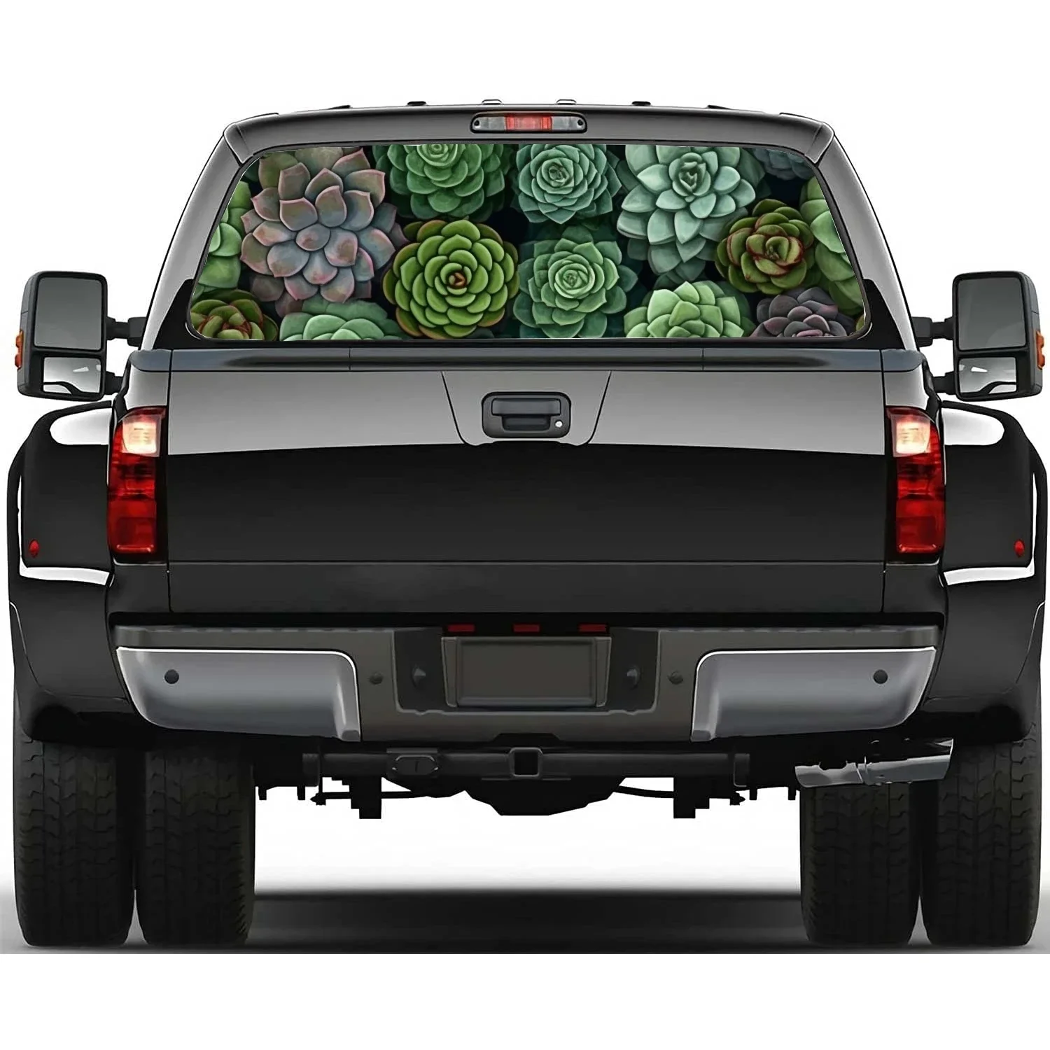 

Разные цвета суккуленты наклейка на заднее окно подходит для пикапа, грузовика, автомобиля универсальная прозрачная перфорированная виниловая наклейка на заднее окно