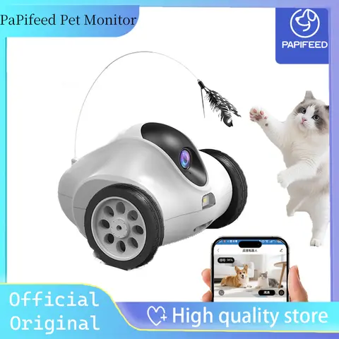 PAPIFEED pet companion mobile robot with wireless Remote monitoring 720P network camera, only supports WiFi-2.4G / Bluetooth