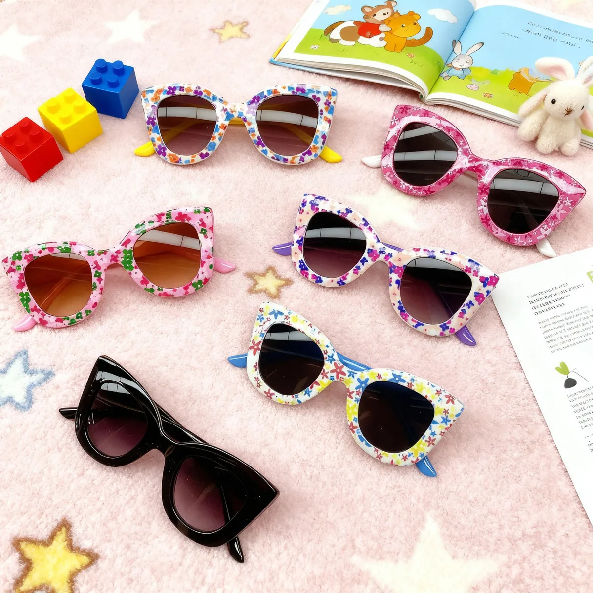 Modische neue Reisetasche Blume Kinder Sonnenbrille Anti-UV-Baby Jungen und Mädchen Augenschutz brille