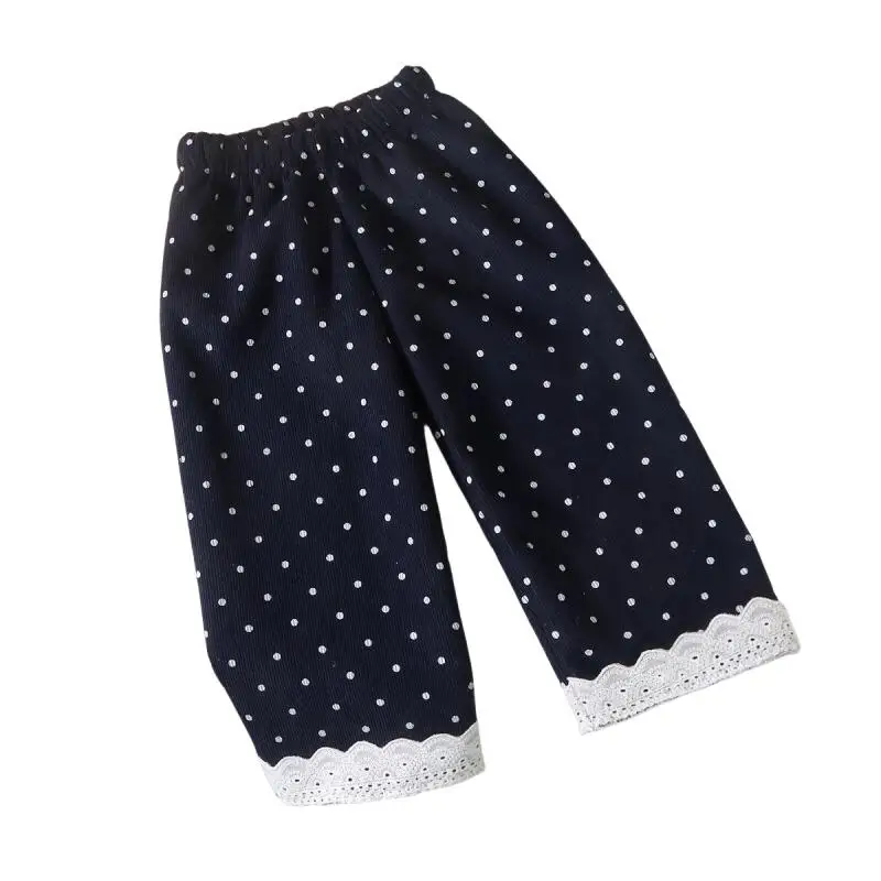 

Girl Winter Sweatpants Pants Autumn Thicken Elastic Waist Lace Pants Child Versatile Fashion Kawaii New Style Casual Clothing