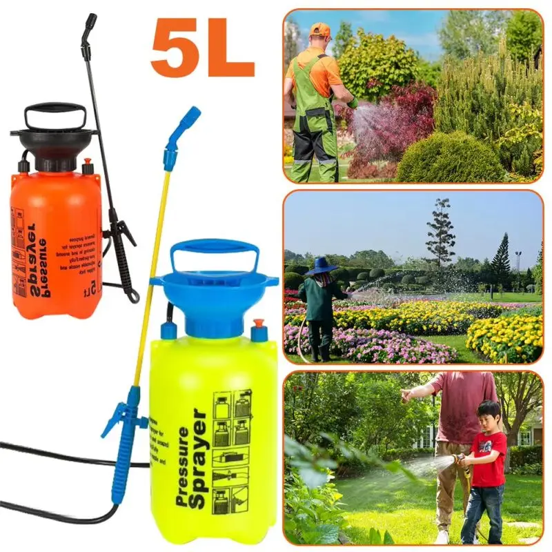 5L Garden Pressure Sprayer Hand Pump Sprayer 2 Spray Modes Water Pump Pressure Sprayer Adjustable Strap for Lawn Garden