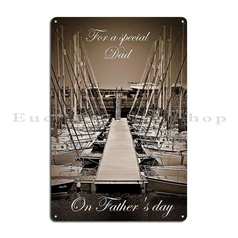 Sailboats In Tayport Harbour Scotland In Sepia Card Metal Plaque Poster Garage Living Room Pub Wall Decor Iron Tin Sign Poster