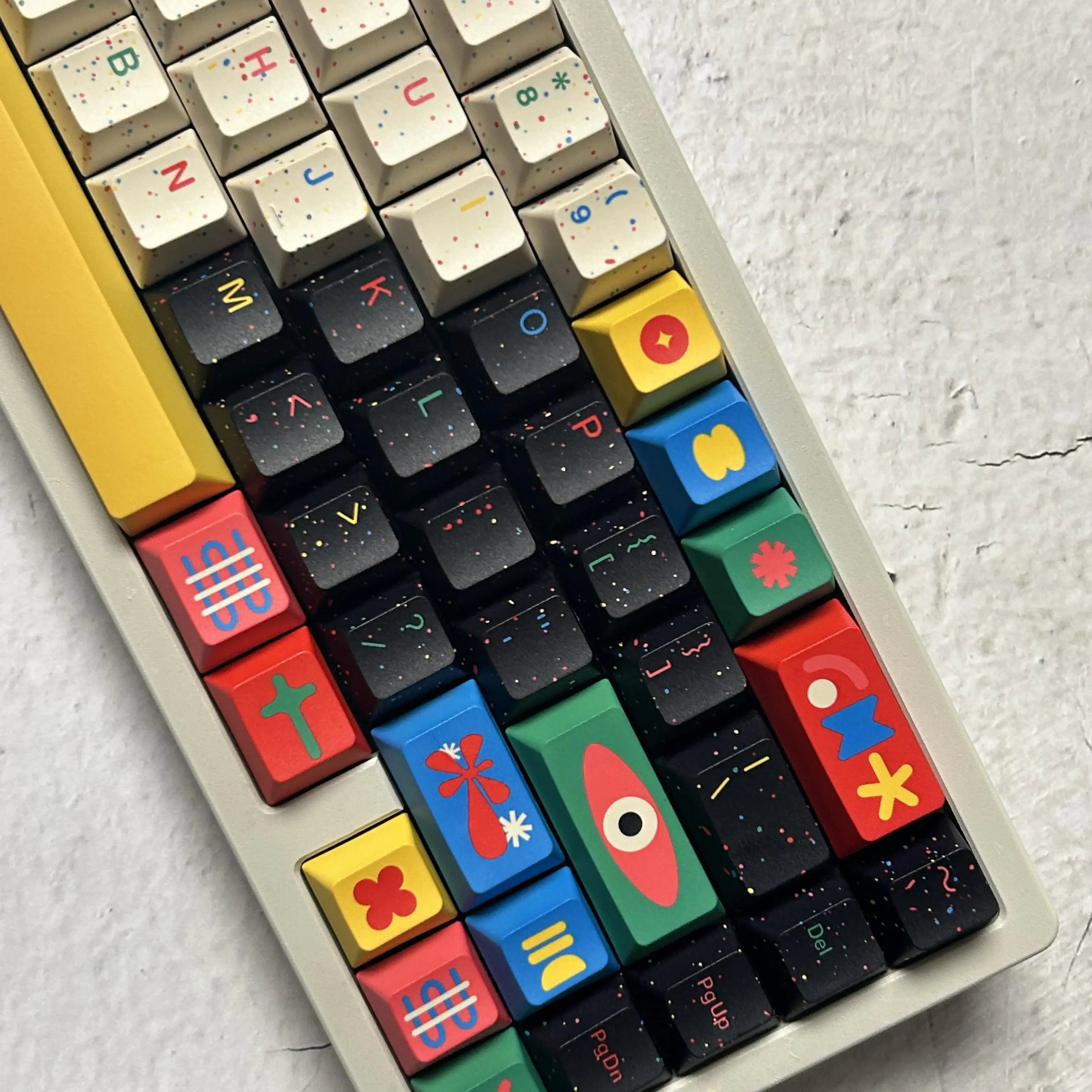 

A full set of GMK motif five-sided Dye-Sub Chreey personalized custom mechanical keyboard keycaps including 7U compatible ALICE