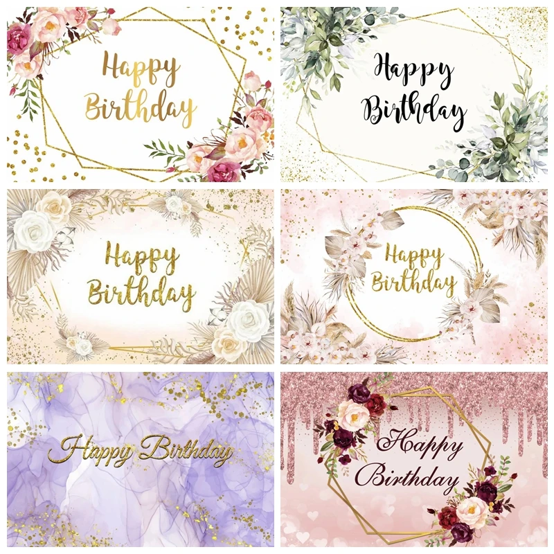 

Flowers Boy And Girl's Birthday Backdrop Photography Baby Shower Adult Party Decor Portrait Photographic Background Photo Studio