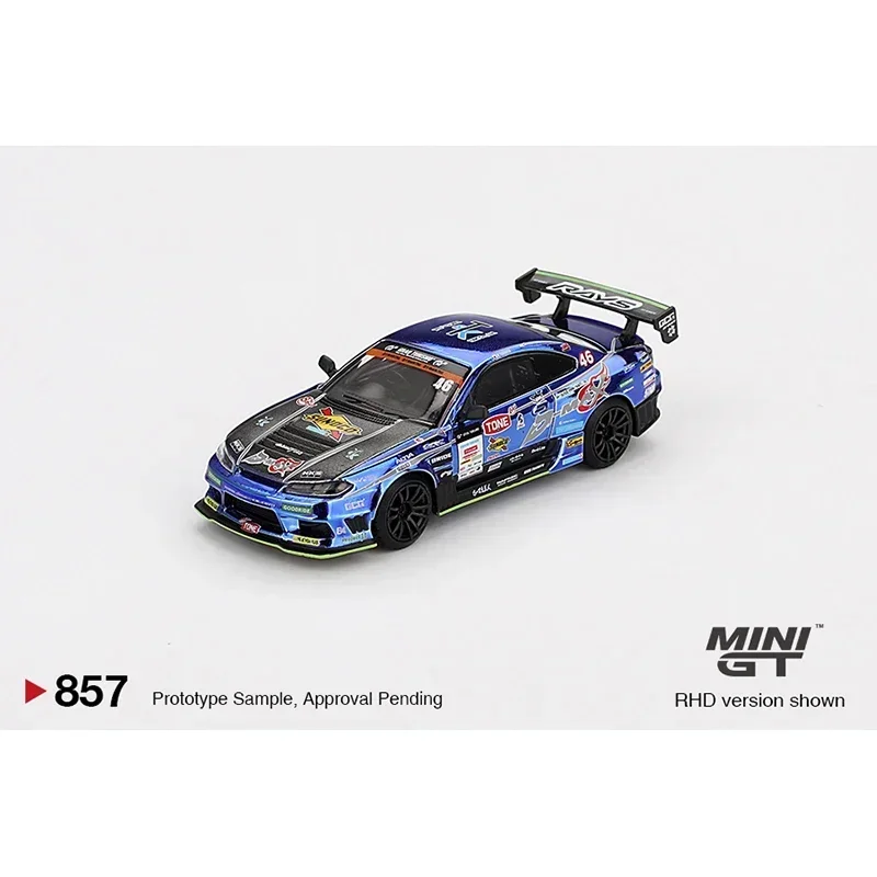 MINIGT 857 1:64 S15 D MAX Racing 2023 D1 Nissan Silvia Diecast Model Car Collection Giocattoli
