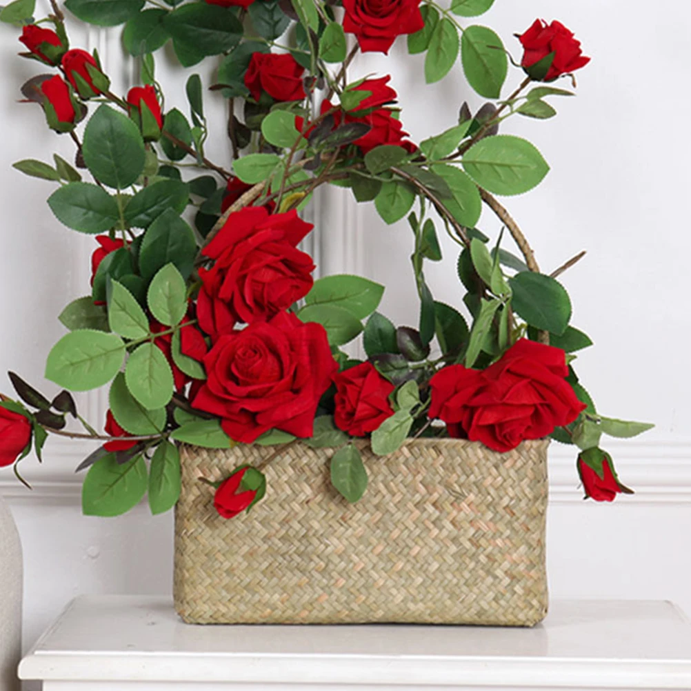 

1Pcs Artificial Rose Vine Fresh Color Simulation Plant Hanging Decor Indoor Outdoor Garden Party Decoration Lifelike Decorative