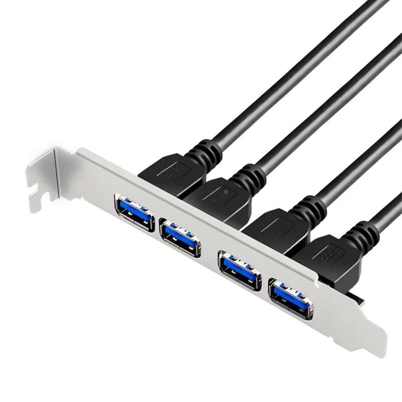 Główna płyta główna USB 3.0 20 Pin do 4 Port USB3.0 przegrody Adapter 60cm kabel USB 3. W wieku 0 Panel tylny wspornik rozszerzający dla komputer stancjonarny czarny — zdjęcie produktu 7