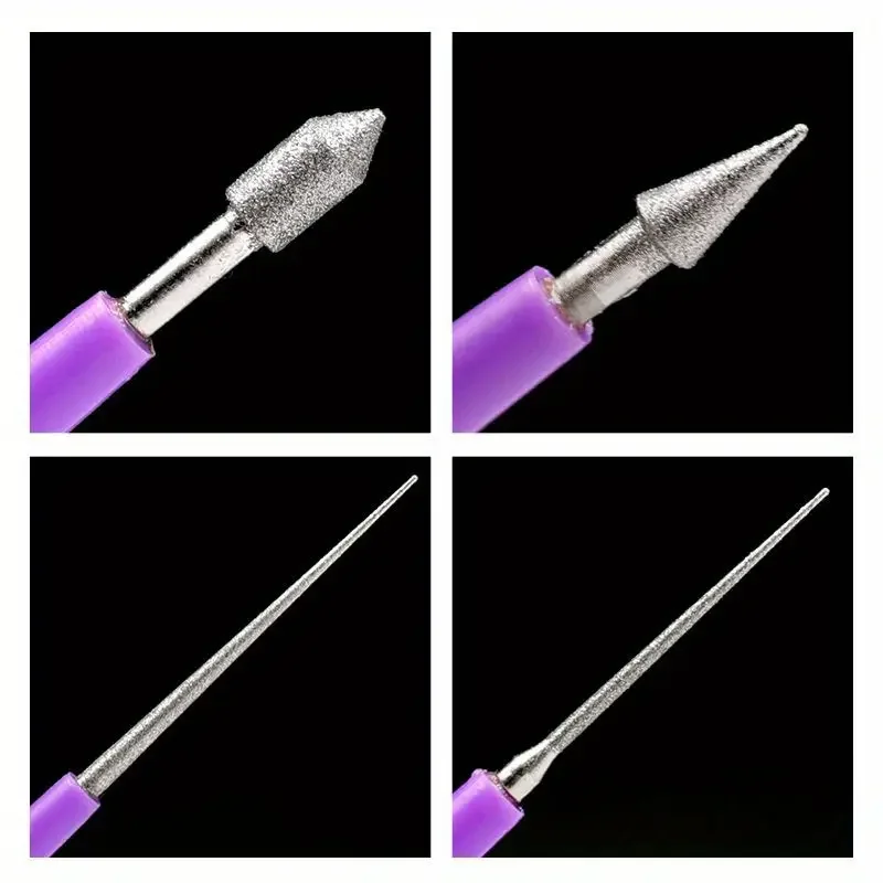 Diamond Pearl Glass Beads Tipped Reaming File Reamer Jewelry Tools Diamond Needle File Holder Beading Hole Enlarger Tools