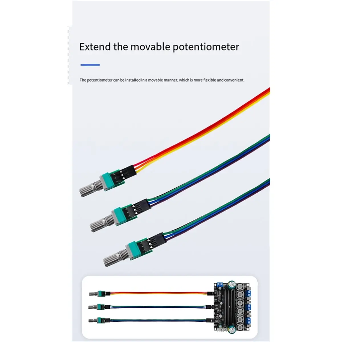 

(BAAY) Цифровая аудиоусилительная плата TPA3116D2 для аудиофилов, 10-25В постоянного тока, 50Вт x 2, 100Вт, высокая мощность, 2.1-канальный сабвуфер с кабелем