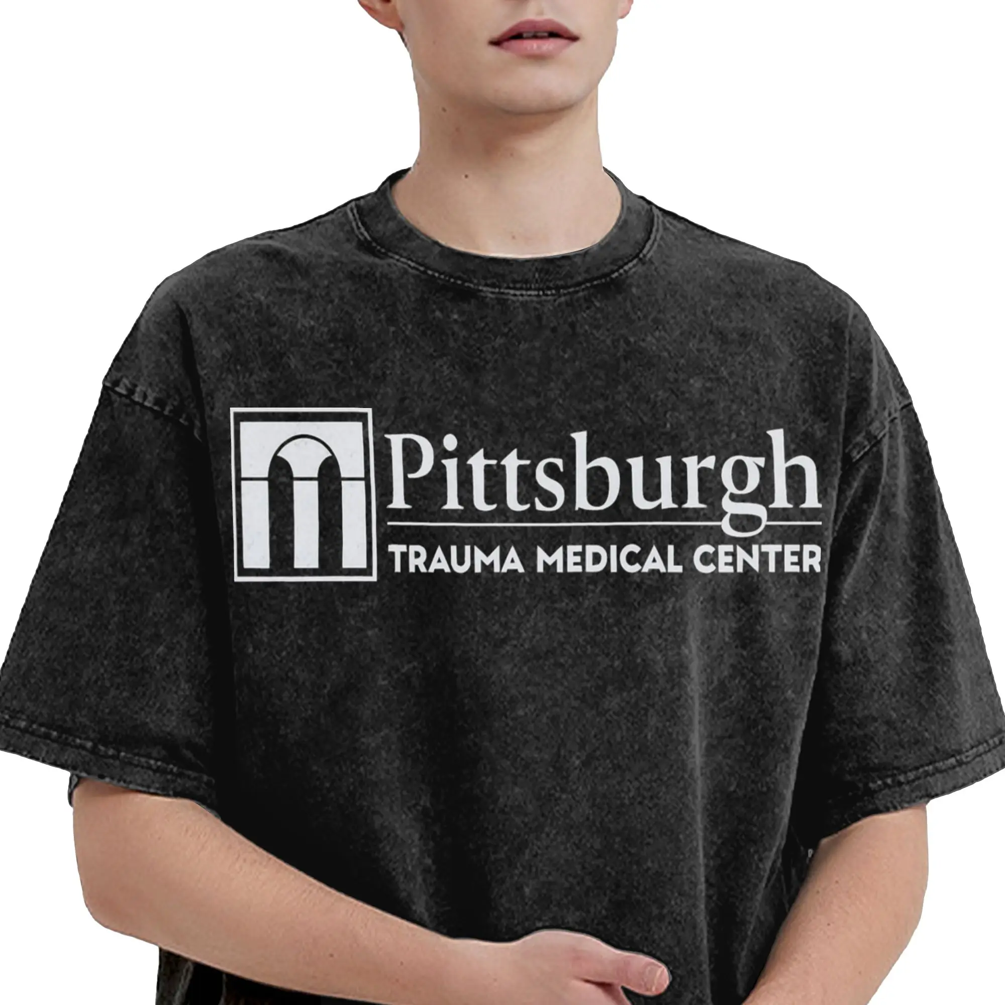 The Pitt PTMC Inspired Tv Show Washed T Shirt Streetwear Hip Hop T-Shirt Tee Shirt for Men Women Short Sleeve Harajuku Summer