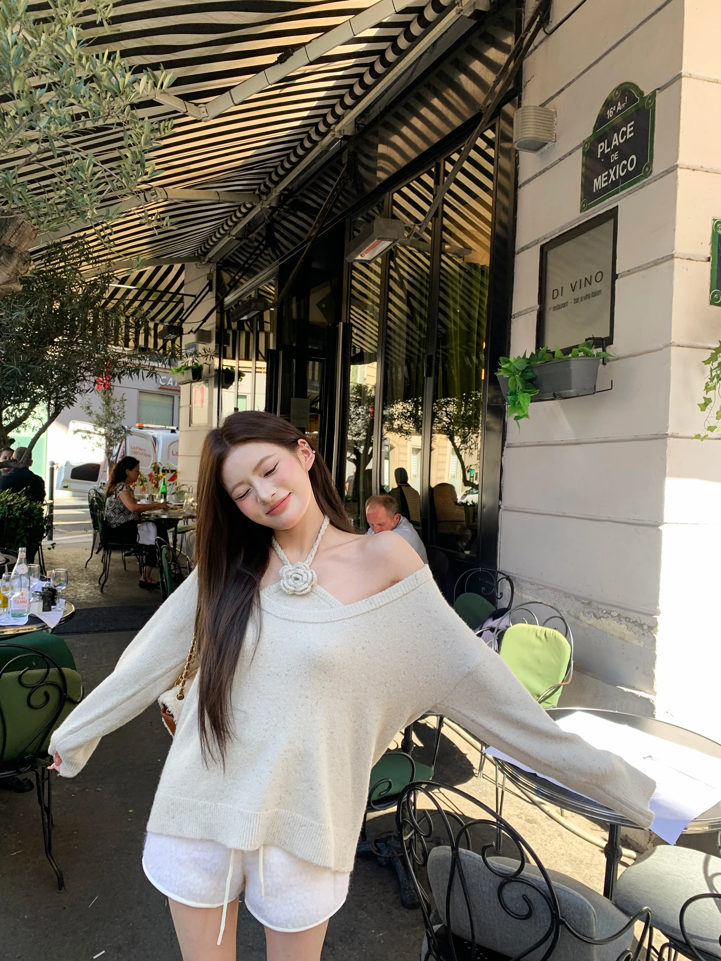 

Комплект вязаного свитера Ele для женщин в магазине Earth Store Light Luxury Sle Long Sve Ne, висящий костюм из двух предметов с цветочным узором