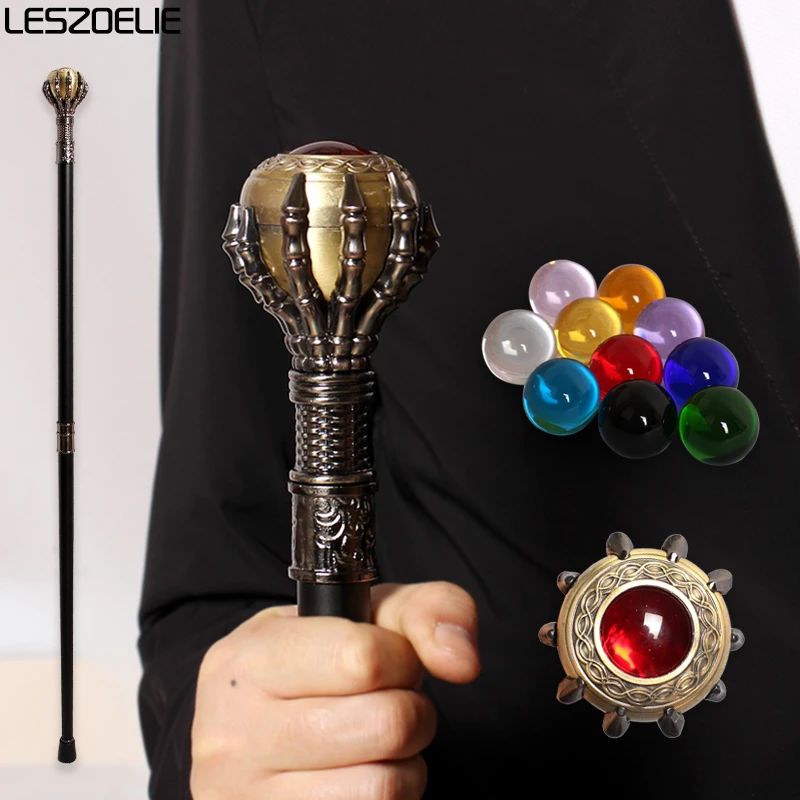 10 Colors 95cm Luxury Evil Dragon Claw Crystal Ball Walking Stick Men Fashion Walking Canes Women Party Decorative Walking Stick