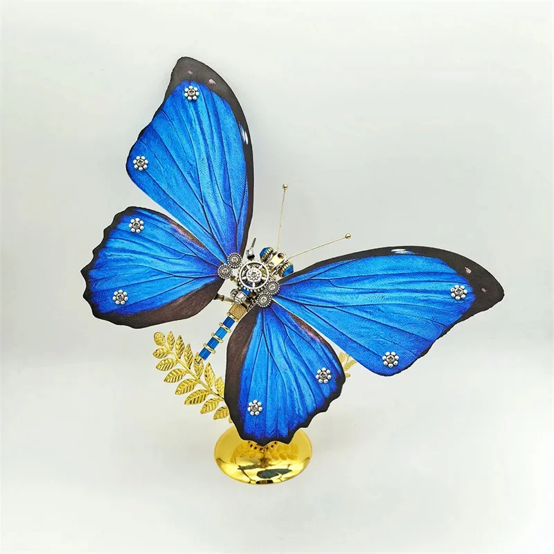 DIY Dreamy Blue Morpho Butterfly 3D Puzzle Metal Model Building Model Kits for Adults Kids Steampunk Mechanical Insects Punk Toy