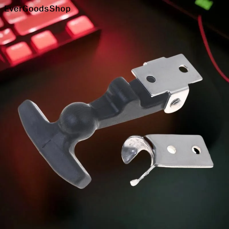

New Rubber Hood Catch With Bracket Elastic Stainless Steel Rubber Hood Catch Flexible T-shaped Drawer Latch For Coolers Boats