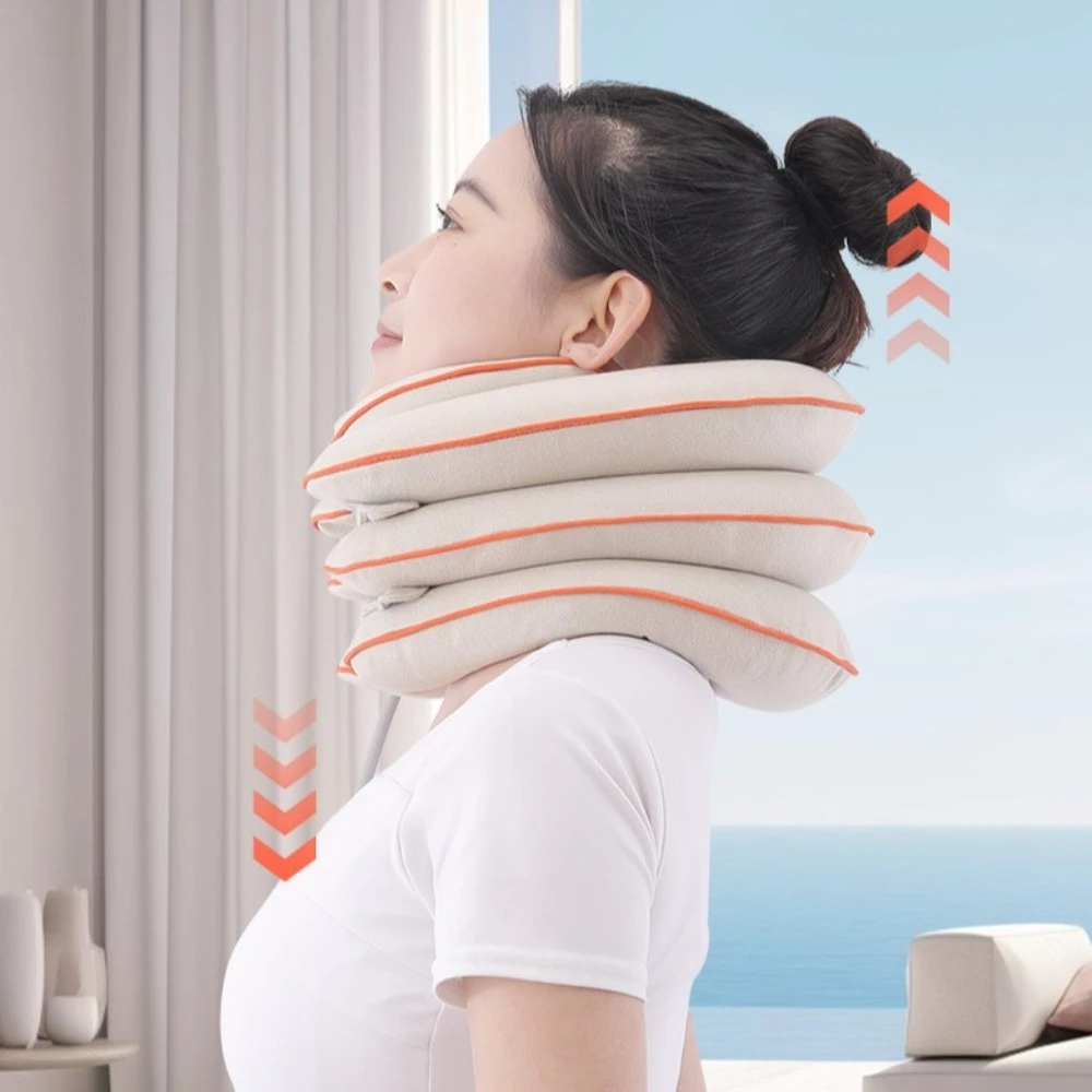 Air Inflatable Cervical Traction Device Orthopedics Massage Adjustable Neck Stretcher 4 Layers Neck Support Neck Massage Pillow