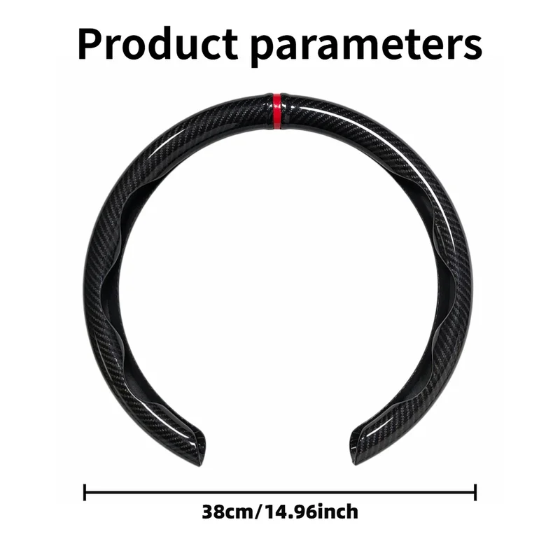 Unbranded snake-pattern black steering wheel cover with red return-to-center markings，Red return-to-center indicator/Comfortable