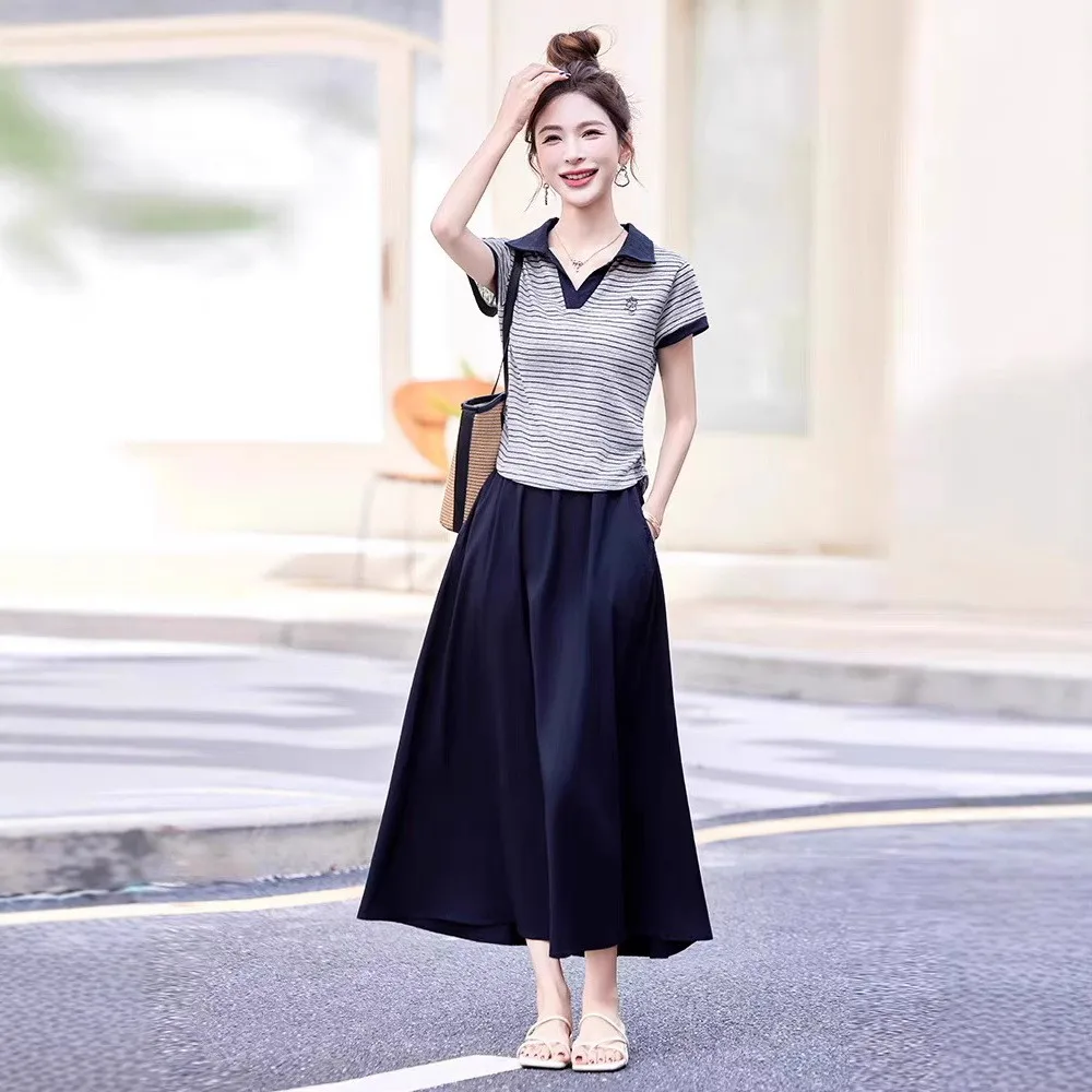 Faionable Baumwolle Leinen Set Damen Sommer Neue Casual Dr Kleine Größe Dr Taille Cinched Leinen Zweiteilige Set irt