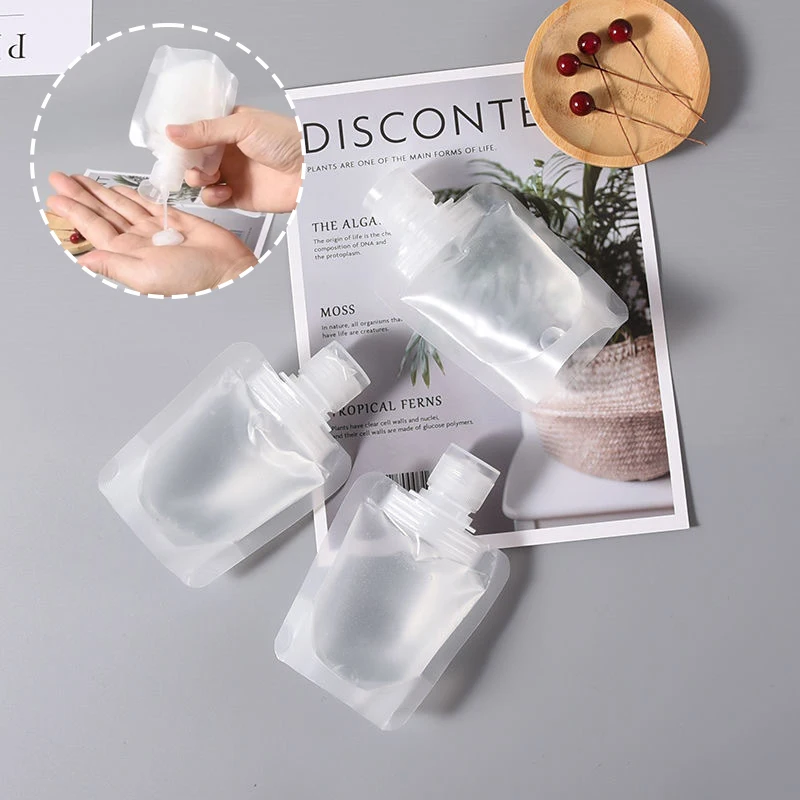 5pc Travel Lotion Dispensing Bag Fluid Packing Bag Portable Makeup Sample Bottle