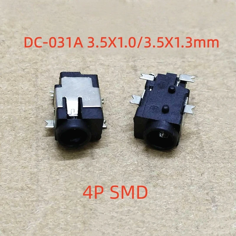 10PCS DC-031A DC031A DC031 DC-031 3.5*1.3mm SMD 4PIN DC POWER SOCKET FEMALE DC CONNECTOR ROHS