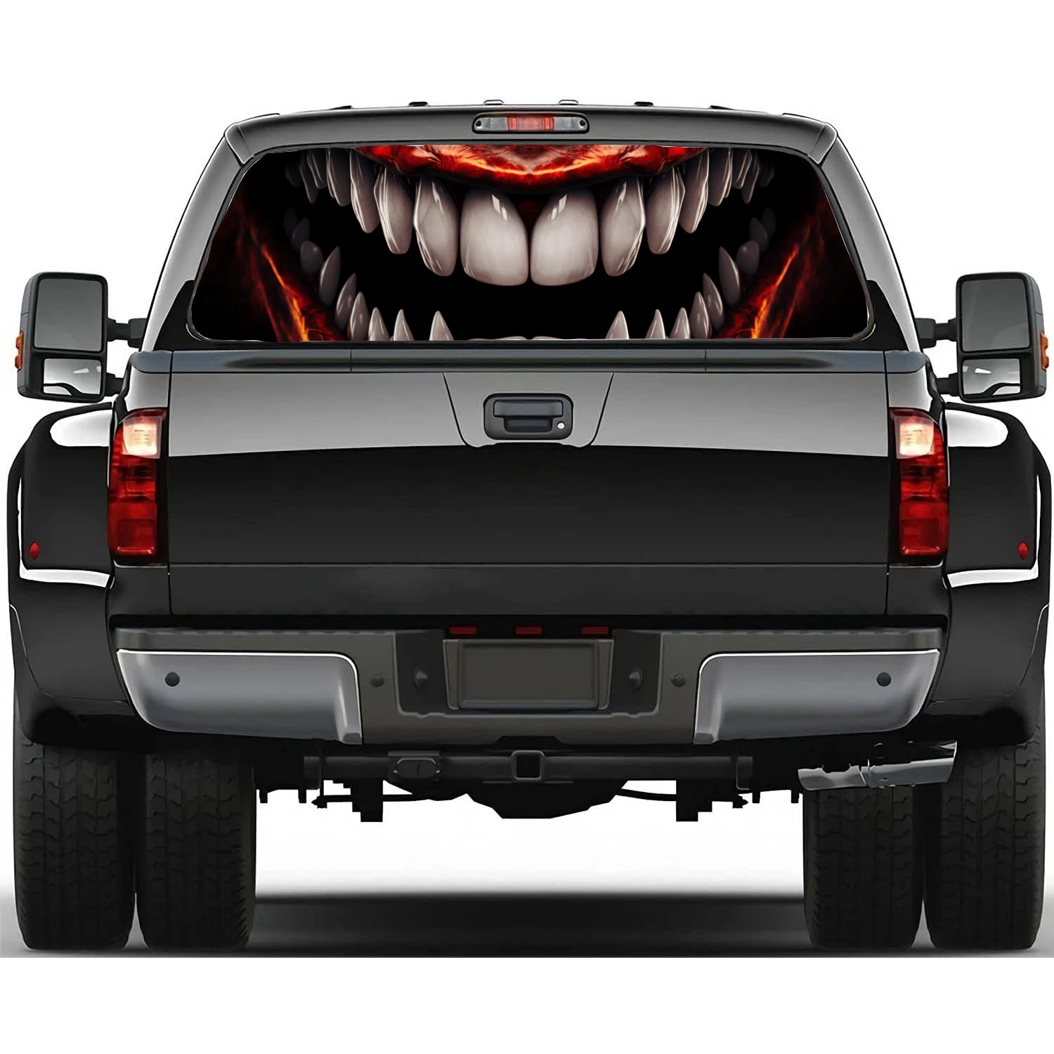 Halloween Blood Mouth Rear Window Decal Fit Pickup,Truck,Car Universal See Through Perforated Back Windows Vinyl Sticker