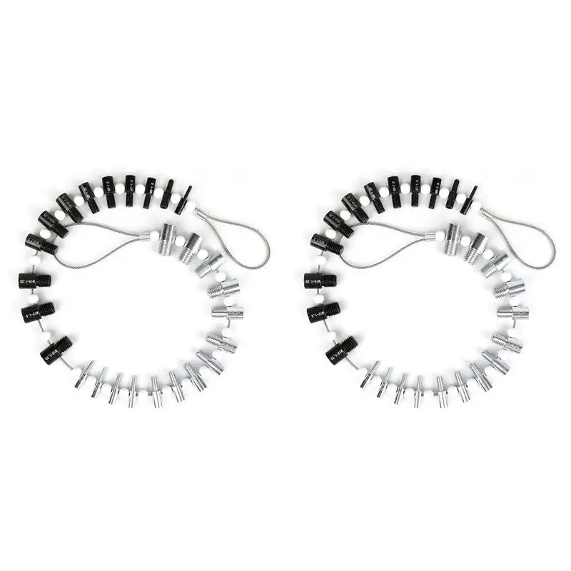 AAAF 2X Portable Thread Tester Bolt Nut Screw Bolt Nut Screw Checking Checker 26 Male/Female Size Gauge Measuring Tool Kit