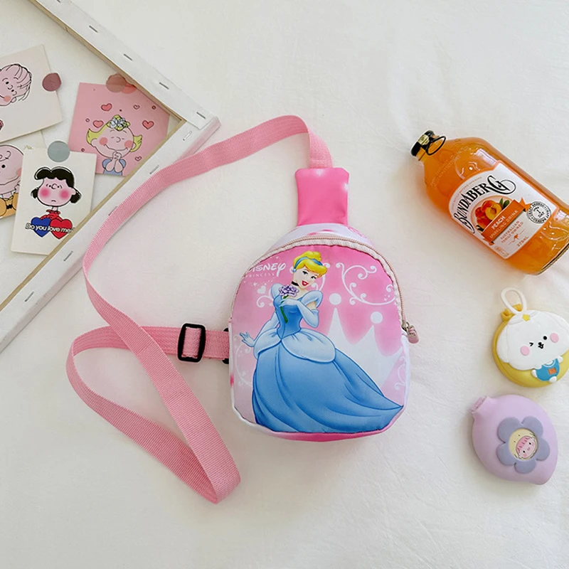 Disney-Bolso de pecho de Frozen para niños y niñas, bolsa de mensajero de princesa de dibujos animados, bolsos cruzados al aire libre, billetera de ocio cero