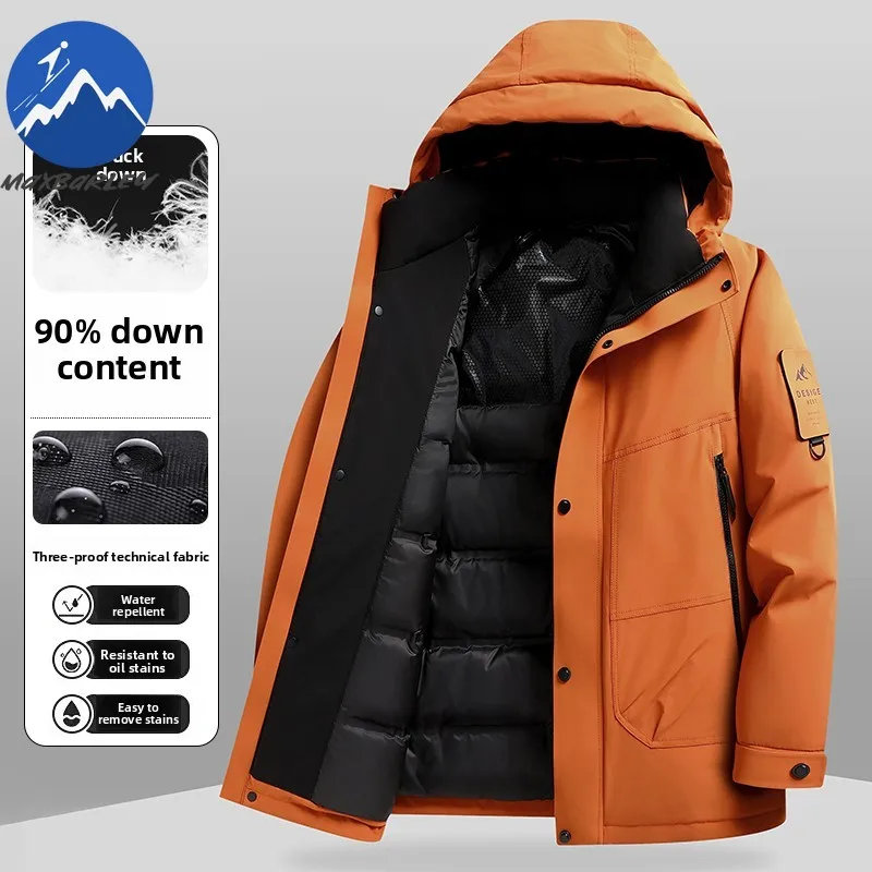Maxbarley الرجال أسفل سترة 2025 خفيفة الوزن في الهواء الطلق تسلق الجبال يندبروف أسفل معطف عارضة مقنعين السفر جواكت شتوية دافئة #4