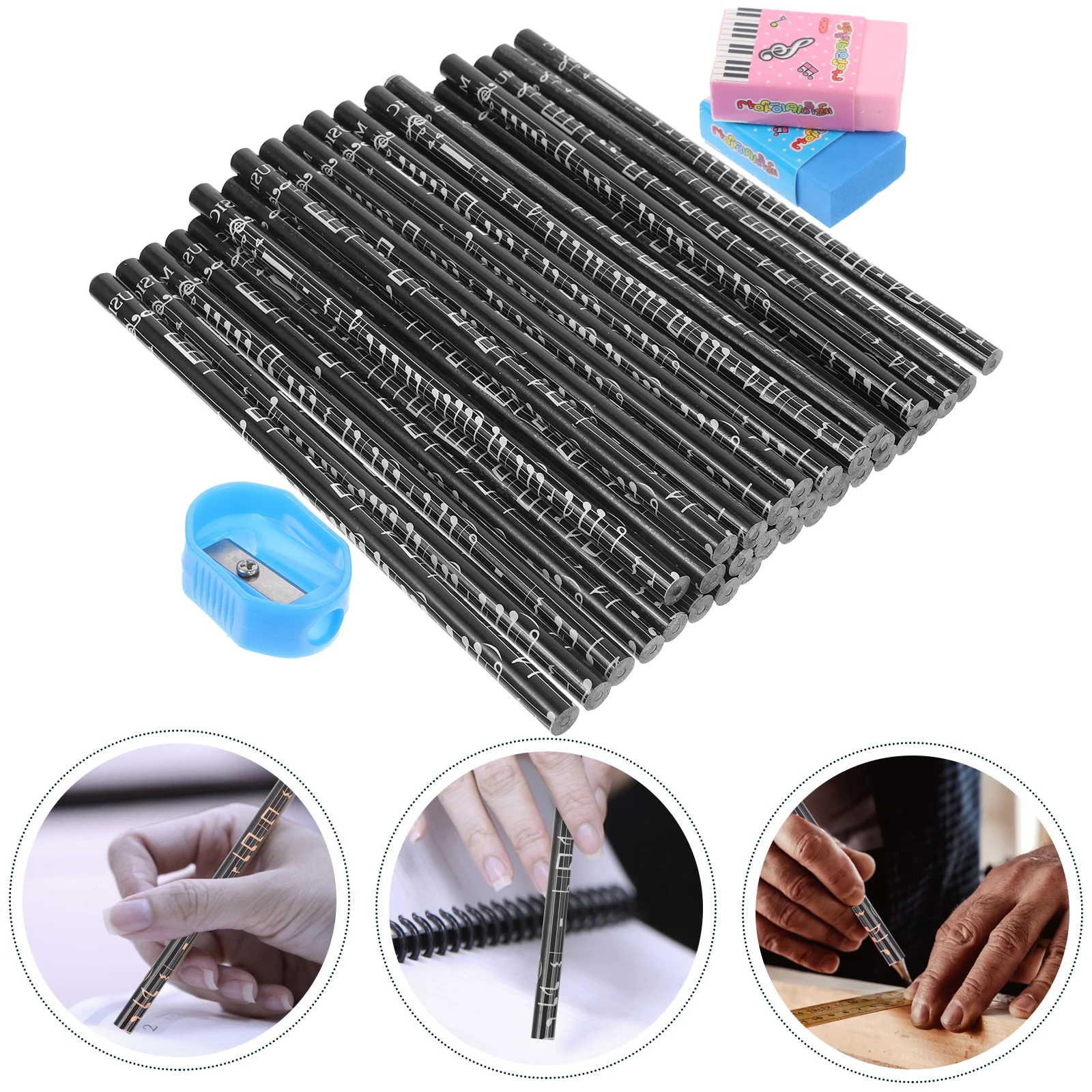 

36 Pcs Christmas Pencils Bulk Charcoal Musical Note for School Office Stationary