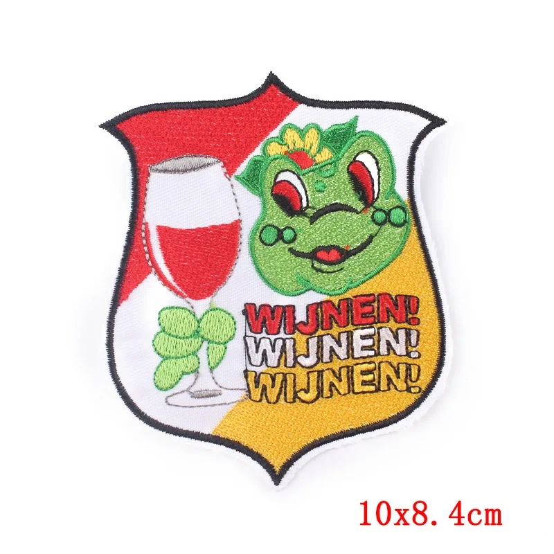 Iron On Patches for Clothes The Red Frog Clothing Stickers Fabric Sewing Embroidered Patch Thermal Adhesive Applique Fusible