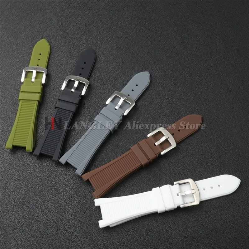 25mm*13mm Soft Silicone WatchBand for Patek Philippe Nautilus 5711/5712/5726/5980 Concave Interface MenSport Waterproof Bracelet